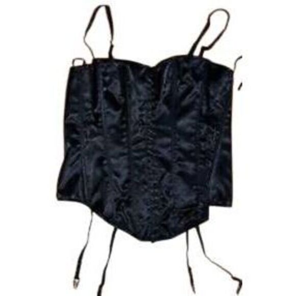 Dreamgirl Black Satin Corset - Picture 1 of 6